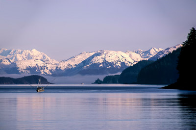Photo Note Card: 
Fairweather Mountain Range in Glacier Bay National Park, taken from Icy Strait, in the Glacier Bay, Alaska area