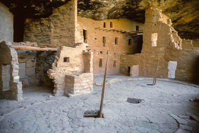 Photo Note Card: 
Plaza at Spruce Tree House  Ancetral Puebloan Cliff Dwelling Ruins, Chapin Mesa, Mesa Verde National Park, Colorado