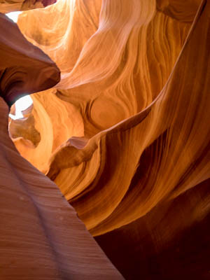 Photo Note Card: 
Lower Antelope Canyon's spectacular Colors, Sunlight, Sunbeams, Rock Spirals and Arches,  Navajo Tribal Park, southeast of Page, Arizona