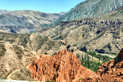 Photo Note Card: 
Looking down at  the village of Purmamarca, was taken along a hike on the colorful Los Colorado Trail in Jujuy province,  northern Argentina