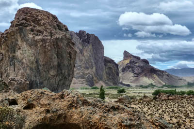 Photo Note Card: 
Piedra Prada (left foreground) and  (Canadon de la Buitrera) La Buitrera Canyon, was taken in Chubut province, in the Patagonian region of southern Argentina