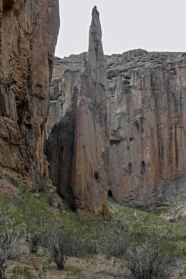 Photo Note Card: 
The Virgin, a spectacular rock spire, was taken in La Buitrera Canyon (Canadon de la Buitrera) in Chubut province, in the Patagonian region of southern Argentina