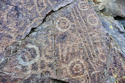 Photo Note Card: 
3,000 year old ancient petroglyphs, was taken near the town of Cushamen, in the Patagonia region of southern Argentina