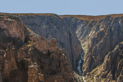 Photo: View  of the Kneeling Camel and the Black Canyon inner gorge, was taken from Kneeling Camel Overlook along a Fall Drive on the North Rim of the Black Canyon of the Gunnison National Park, Colorado