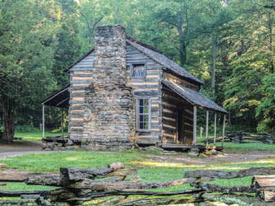 Photo Note Card: 
John Oliver Place, an old Appalachian homestead, Cades Cove in Great Smoky Mountains National Park, Tennessee