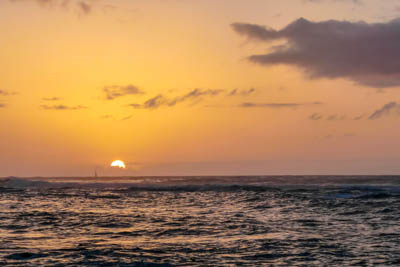 Photo Note Card: 
Hawaiian Sunset,  was taken from a beach on the northern coast of the island of Oahu, Hawaii
