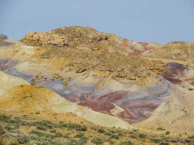 Photo Note Card: 
Caineville Badlands, with pastel and painted desert colors in it own right,  along Highway 24 just east of Capitol Reef National Park, Utah