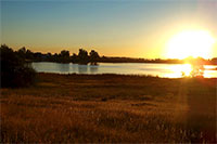 Photo Note Card: Sunrise over Wonderland Lake, Boulder, Colorado
