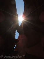 Photo Note Card: Sunstar - Lower Antelope Canyon, near Page, Arizona

