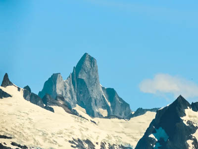 Photo Note Card: 
Devil's Thumb (9,078),  rising majestically on the border in the United States and British Columbia, Canada, was taken across Frederick Sound near Petersburg, in the Inner Passage of southeast Alaska