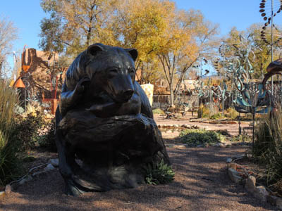 Photo Note Card: 
Bronze Bear Statue, in a gallery along Canyon Road in Santa Fe, New Mexico