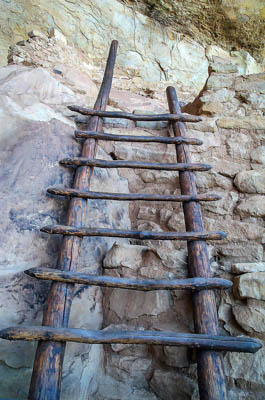 Photo Note Card: 
Wooden Ladder Climbing up a cliff wall, was taken at Step House Ancient Pueblo Cliff Dwelling Ruin, Wetherill Mesa, Mesa Verde National Park, near Cortez, Colorado