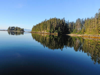 Photo Note Card: 
Island Reflections in an Inlet Cove,Brothers Islands, Frederick Sound in the Inner Passage of southeast Alaska