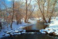 Photo Note Card: Boulder Creek (winter), Boulder, Colorado