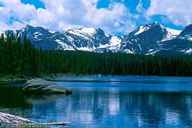 Photo Note Card: 
Bierstadt Lake Hallett and Otis Peaks, Rocky  Mountain National Park