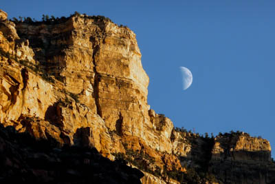 Photo Note Card: 
Moon rising over Indian Garden, from below the South Rim in Grand Canyon National Park, Arizona