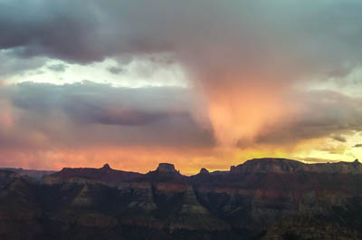 Photo Note Card: 
Stormy Sunset from Marion Point campsite, Upper Nankoweap trail on the North Rim  of Grand Canyon National Park, Arizona