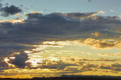 Photo Note Card: 
Clouds and the Setting Sun in late fall afternoon, along the highway in western Colorado