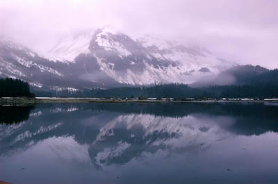 Photo Note Card: 
Dundas Bay in Mist and Overcast, Boat trip on Icy Strait, Glacier Bay National Park, southeast Alaska