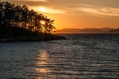 Photo Note Card: 
Sunset, Sucia Island Marine State Park,  in the San Juan Islands Archipelago, in the Salish Sea of Washington