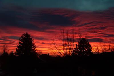 Photo Note Card: 
Sunrise at Wonderland Hill, was taken from Boulder, Colorado