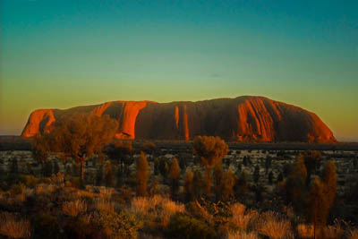 Photo Note Card: 
Sunrise on Uluru (Ayers Rock), was taken from Uluru-Kata Tjuta National Park, southwest of Alice Springs, Northern Territory, Australia
