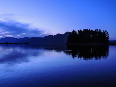 Photo Note Card: 
Pleasant Bay at Dusk,  was from a boat anchored in the inlet at the mouth of Seymour Canal, in the Inner Passage of southeast Alaska
