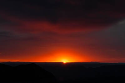 Photo Note Card: Sunset over the Grand Canyon, was taken from Fire Point in the Rainbow Rim area of the North Rim, Grand Canyon National Park, Arizona