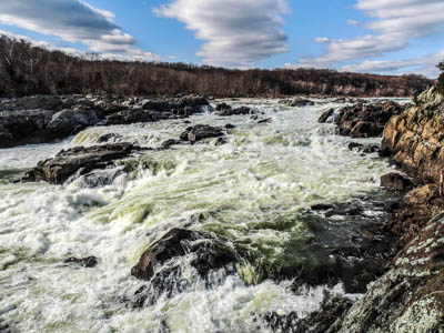 Photo Note Card: 
Potomac River Raging in Spring, Great Falls National Park, Maryland