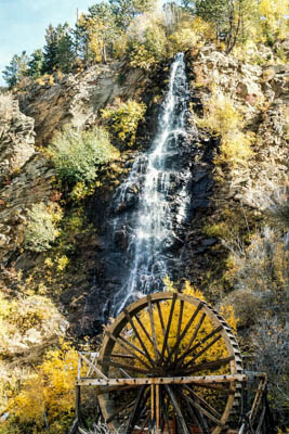 Photo Note Card: 
Old Water Wheel Falls,  was taken west of Denver, in Idaho Springs, Colorado
