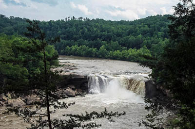 Photo Note Card: 
Cumberland Falls on the Cumberland River, famous for it s moonbows, was taken in Cumberland Falls State Resort Park in Daniel Boone National Forest, near Corbin, Kentucky