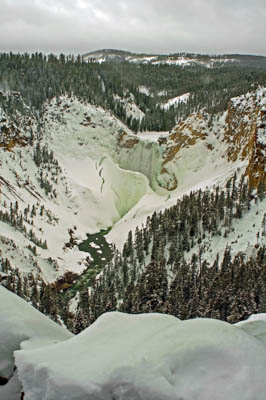 Photo Note Card: 
Lower Yellowstone Falls frozen and covered in Winter ice and snow,  was taken at the Grand Canyon of the Yellowstone  in Yellowstone National Park, Wyoming