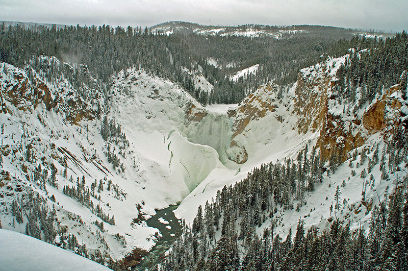 Photo Note Card: 
Lower Falls of the Yellowstone River in Winter, Yellowstone National Park