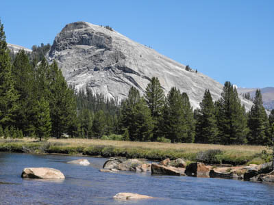 Photo Note Card: 
Lembert Dome and the Tuolomne River, along  a Glen Aulin hike in the Tuolomne Meadows, Yosemite National Park