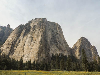 Photo Note Card: 
Church, Middle and Lower Towers of the Cathedral Spires in Yosemite Valley, Yosemite National Park