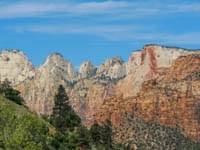 Photo Note Card: Towers of the Virgin (l) and Altar of Sacrifice (r), Zion National Park, Utah
